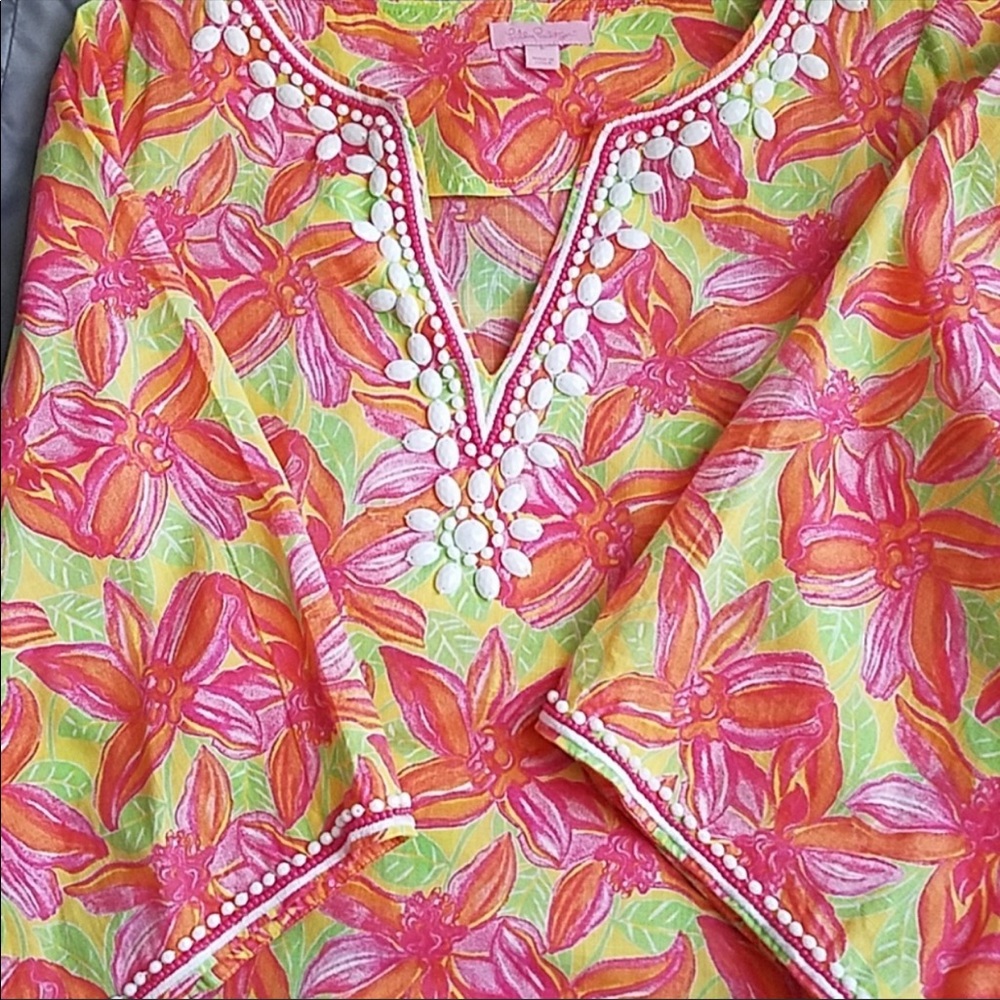 Lilly Pulitzer beaded tunic caftan xsmall